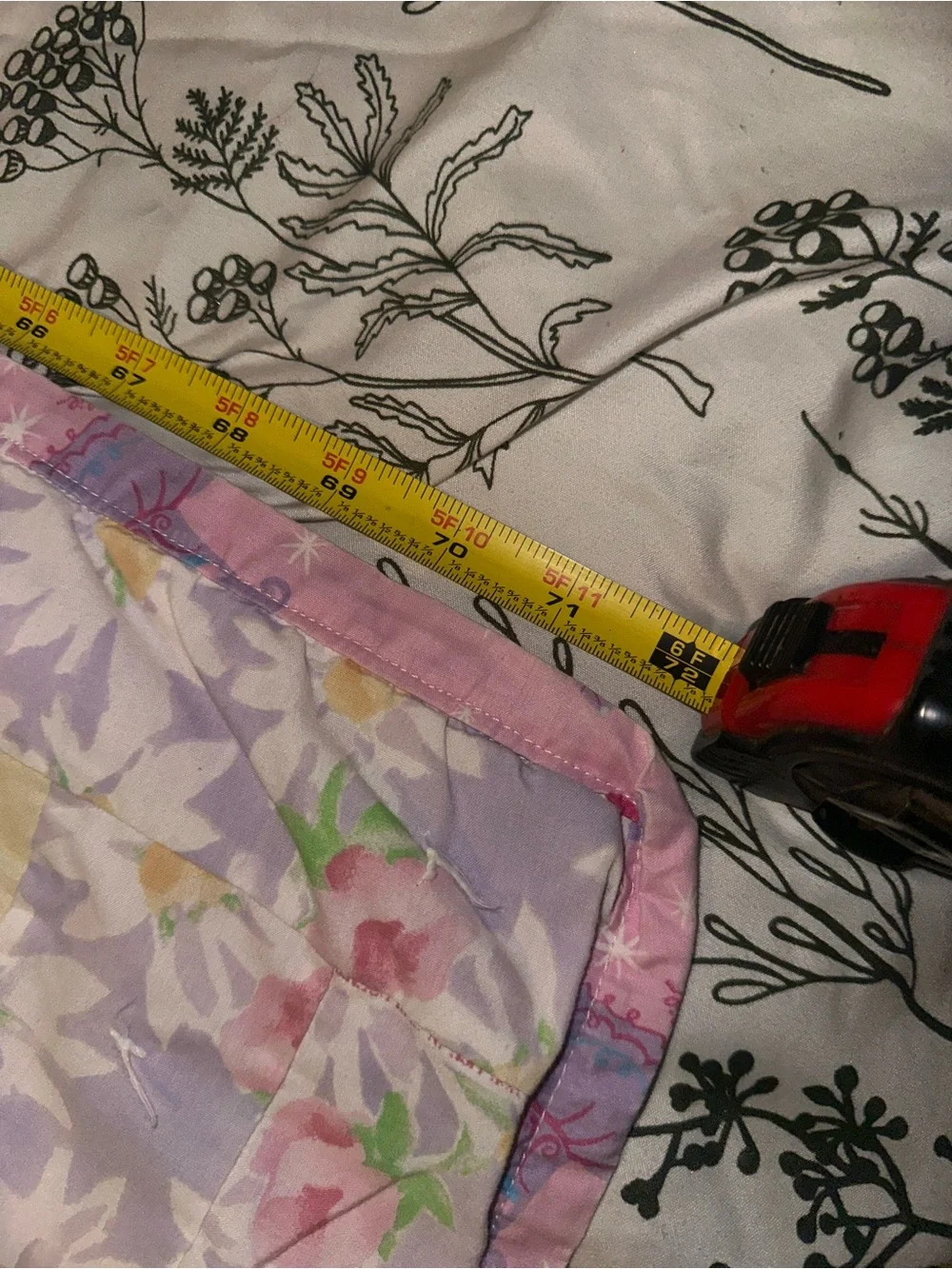 Barbie Handmade Patchwork Quilt Pink Floral 49x72